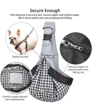 Cuby Dog Carrier Bag for Small Dogs | Breathable Cotton Travel Bag | Safe & Convenient for Pets (Gray-White) - Buy Online on GoSupps.com