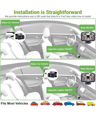 Rohent HD 1080P Baby Car Camera Mirror for Crystal Clear Night Vision | Easy 5-Min Installation | Infant Travel Safety Kit N06 - Buy Online on GoSupps.com