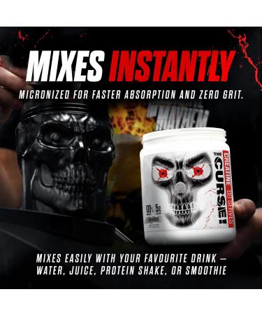 JNX SPORTS The Curse! Creatine Monohydrate Powder 100 Servings | Pure Micronized Creatine 5g Per Serving | 500g - 17.6 Ounce Unflavored 1.1 Pound (Pack of 1) - Buy Online on GoSupps.com