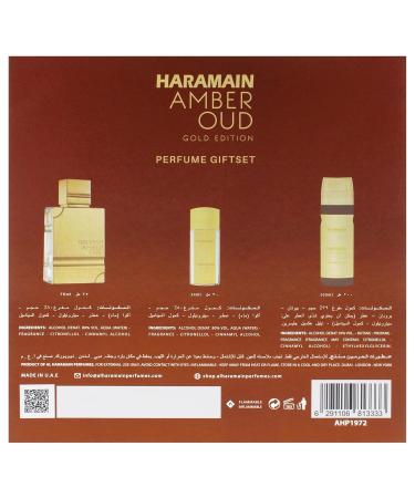 Al Haramain Amber Oud - Gold Edition for Unisex - 3 Pc Gift Set 2.5oz EDP Spray 1oz EDP Spray 6.6oz Body Spray - Buy Online on GoSupps.com