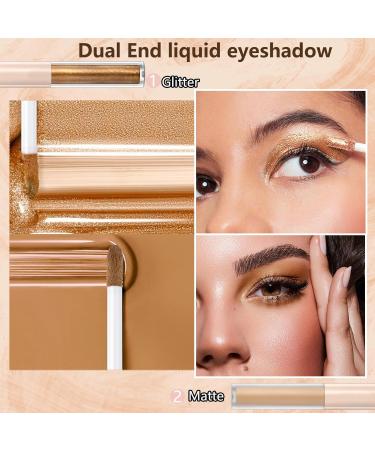 Buy Rosy Brown Liquid Eyeshadow - Matte & Glitter Dual-Ended Stick | Waterproof Long Lasting Eye Makeup | Prime & Quick Dry | International Shipping Available - Buy Online on GoSupps.com
