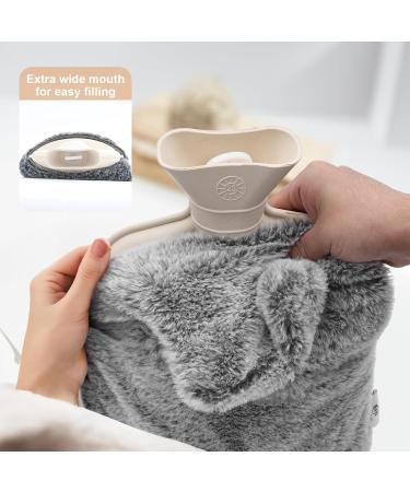 Bonilife 2L Hot Water Bottle with Cover for Period Pain Relief - BrownWhite - Buy Online on GoSupps.com