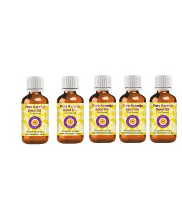 Deve Herbes Pure Karanja Seed Oil Pongamia pinnata 100 Natural Therapeutic Grade Cold Pressed for Personal Care Pack of Five 100ml X 5 16 oz