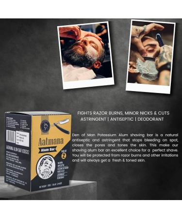 AATMANA Shaving Alum Bar - 100g x 2 | Potassium Shaving Alum | No Fragrance | Stops Bleeding from Nicks & Cuts | Quality Shaving Essentials | International Shipping Available - Buy Online on GoSupps.com