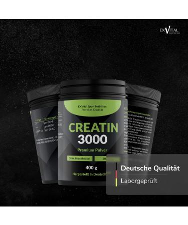 Creatin 3000 Premium - 400g Powder | 3400mg Creatine Monohydrate | Workout Booster | 100% Pure | Halal & Vegan - Buy Online on GoSupps.com