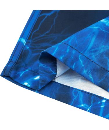 Buy Tuonroad Boys' 3D Print Swimming Shorts | Fast Drying & Funny Beach Trunks for Ages 5-14 | Blue Lightning Design - Buy Online on GoSupps.com
