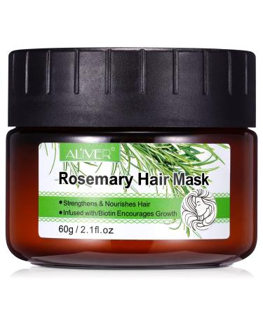 Organics Rosemary Biotin Strengthening Hair Mask  Rosemary Essential Hair Growth Mask for Dry & Frizzy Hair  Promotes Hair Growth & Scalp Health  Deep Hydrating & Healing Damaged Hair  2.1 Oz