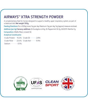 Equine America Airways Xtra Force | Premium Ready for Use Horse & Pony Supplement | for Respiratory Support | 500g - Buy Online on GoSupps.com