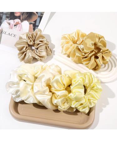 Scrunchies for Women Hair Ties Bands Satin Hair Scrunchies for Girls Big Scrunchies for Women's Thick Curly Hair Ponytail Holders Cute Pony Tails No Crease Hair Ties No Damage - Buy Online on GoSupps.com