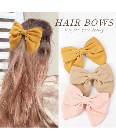 8 Inch Big Hair Bows for Women & Girls - TOKUFAGU French Style Barrette Hair Clips - 10 Pack (12 Colors) - Buy Online on GoSupps.com