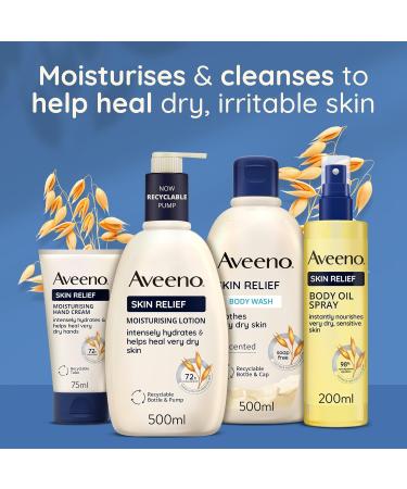 Aveeno Skin Relief Moisturising Hand Cream With Soothing Triple Oat Complex & Shea Butter Suitable For Sensitive Skin Intense Hydration Help s Relieve Dry and Tight Skin Unscented 75ml - Buy Online on GoSupps.com