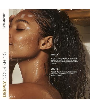 Artnaturals Argan Hair Mask & Satin Bonnet Set - Deep Conditioning Treatment for Dry Damaged Color-Treated Hair - Jojoba Oil Aloe & Keratin - Sulfate-Free 8 Oz - Buy Online on GoSupps.com