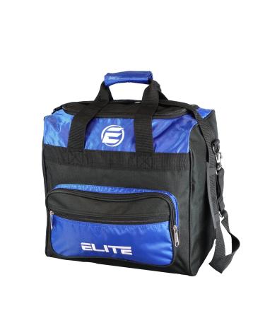 Elite Royal Blue Impression Single Tote Bowling Bag with Shoulder Strap - Holds One Bowling Ball and One Pair of Bowling Shoes Up to Size 13 Mens