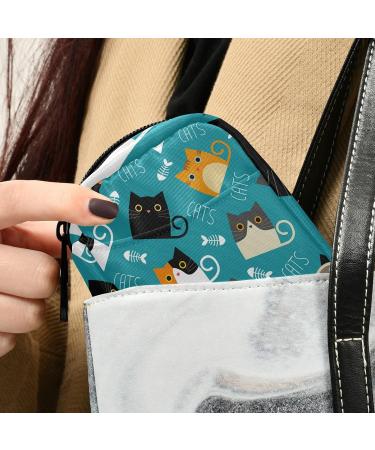 Blue Cartoon Cats Pill Case Bag | Zipper Weekly Organizer for Travel & Home Storage - Buy Online on GoSupps.com