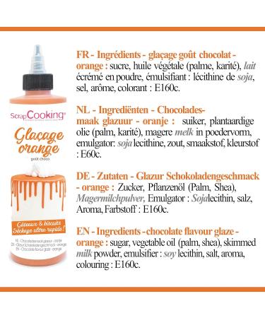 ScrapCooking Drip Cake Glaze Orange 130g | Quick-Drying Decoration for Cakes Pies & Donuts - Perfect for Birthdays & Halloween - Buy Online on GoSupps.com