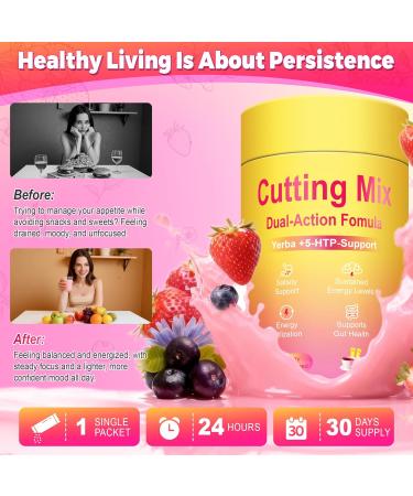 Kereeao Cutting Drink Mix | Supports Satiety Signaling Energy & Gut Health with Berberine Chromium FOS Yerba Mate & 5-HTP | Vegan Sugar-Free Non-GMO | Strawberry A a - 30 Sticks - Buy Online on GoSupps.com