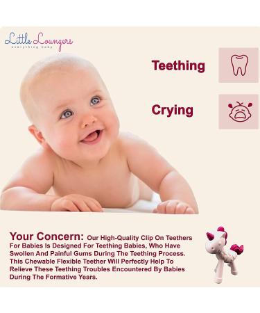 Unicorn Silicone Teether for Infants & Toddlers | BPA-Free Organic Hand Pacifier | Freezer Safe Baby Chew Toy | Pink - Buy Online on GoSupps.com
