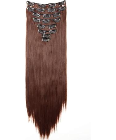 CAISHA PRETTYSHOP XXL 20 Long Clip-In Hair Extensions Synthetic Fiber - Chestnut Brown #33 - Buy Online on GoSupps.com