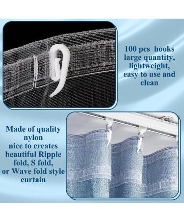 Transparent Wave Pleat Tape for Curtains - 10 Yards/100 Hooks Drapery Tape - Buy Online on GoSupps.com