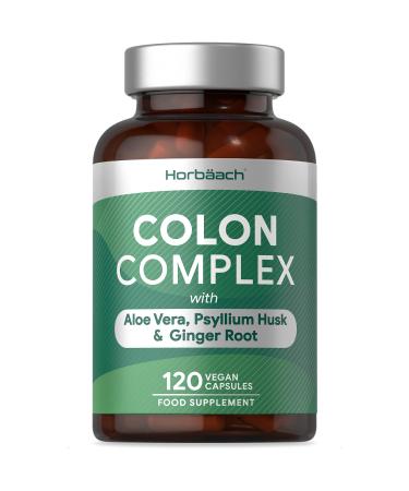 Colon Cleanse Capsules | Aloe Vera Psyllium Husk & Ginger Root Complex | Digestive Support | 120 Vegan Capsules (Not Tablets) | by Horbaach - Buy Online on GoSupps.com
