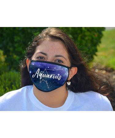 Gorgeous Aquarius Zodiac Design 3 Layer Cotton/Polyester Face Mask - Stylish & Comfortable International Shipping - Buy Online on GoSupps.com