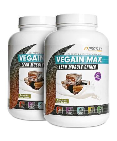 Weight Gainer Chocolate Fudge Brownie 2x3kg 570+ Kcal Pro Pro portion Vegain Max Muscle Mass Gainer High protein content 30% + complex carbohydrates without maltodextrin & dextrose lactose-free & vegan chocolate fudge brownie 3 kg (2 Pack)