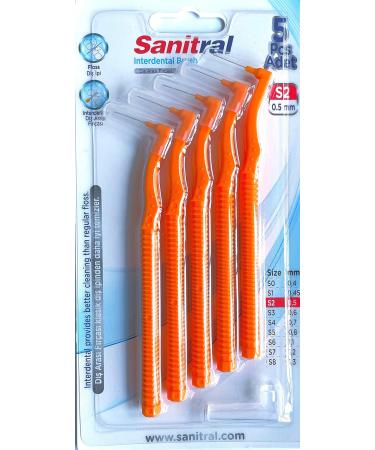 Angle Interdental Brushes (0.5mm) - Angled Dental Brush for Superior Teeth Cleaning | Excellent Access Between Teeth | Orange - Buy Online on GoSupps.com