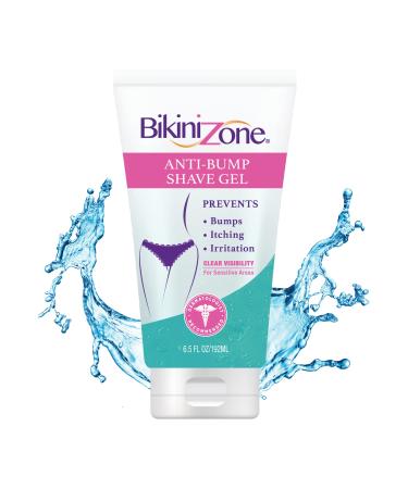 Bikini Zone Anti-Bumps Shave Gel - Close Shave w/ No Bumps, Irritation, or Ingrown Hairs - Dermatologist Recommended - Clear Full Body Shaving Cream 1 6.5 Fl Oz (Pack of 1)