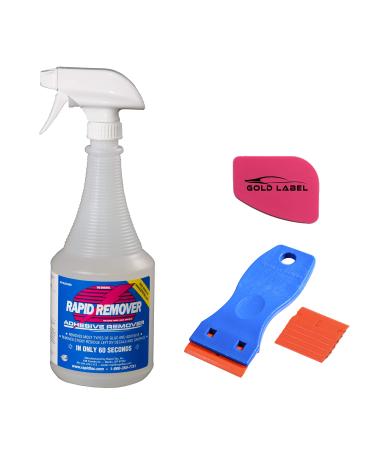 RapidTac Rapid Remover Adhesive Remover Kit with Lil Chizler and Plastic Razor Blade with 5 Extra Blades (32oz. Kit) - Buy Online on GoSupps.com