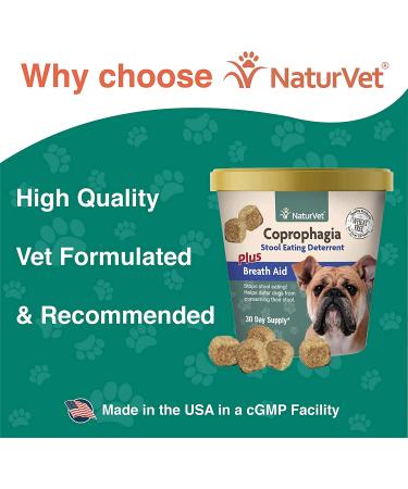NaturVet Coprophagia Stool Eating Deterrent - 70 Soft Chews for Dogs | Breath Aid & Digestive Support 5.4 oz - Buy Online on GoSupps.com