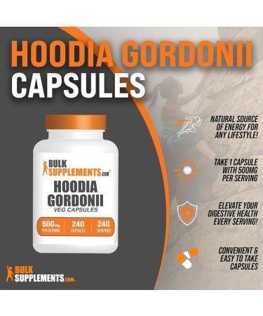 Hoodia Capsules - BulkSupplements.com | Pure Hoodia Gordonii Extract Gluten Free Herbal Supplement 240 Veg Capsules - Buy Online on GoSupps.com