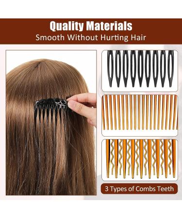 32-Piece French Hair Side Combs Set - Bridal Wedding Veil Comb for Girls and Women - Plastic Twist Comb with Hair Clip Accessories (9/11/17/23 Teeth) - Buy Online on GoSupps.com