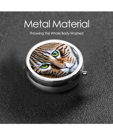 Cat Printed Mini Round Pill Box - 3 Compartment Travel Organizer for Medicine | Portable Pill Case for Home & Office Use - Buy Online on GoSupps.com