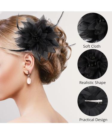 Buy Sibba Flower Hat Clip & Butterfly Corsage Hair Accessory - Perfect for Tea Parties & Valentine's Day | Stylish Black Floral Headband Set - Buy Online on GoSupps.com