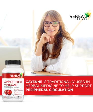 HIGH POTENCY Renew Actives Apple Cider Vinegar Capsules with Cayenne Pepper Supports Digestion & Circulation Supports Metabolism Enhances Energy with Cayenne Promotes Overall Health & Wellness 120 Easy to Swallow Capsules Made in Canada 120 count (Pack of - Buy Online on GoSupps.com