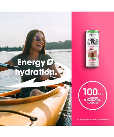 Optimum Nutrition Amino Energy Sparkling Hydration Drink - Cocoberry Breeze Sugar-Free Electrolytes & Amino Acids 12 Pack 12 Fl Oz Each - International Shipping Available - Buy Online on GoSupps.com