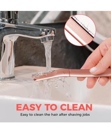 Stainless Steel Eyebrow Razors & Facial Trimmers - Reusable Dermaplaning Tool for Men & Women - Rose Gold Design (6 Blades) - Buy Online on GoSupps.com