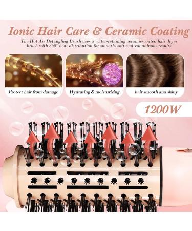 Unipampa 4-in-1 Warm Air Brush & Dryer | 1200W Styling Tool for All Hair Types | Curling & Volume Brush in Pink - Buy Online on GoSupps.com