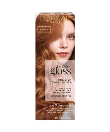 L'Oreal Paris Le Color One Step Toning Hair Gloss  Copper  4 Ounce Copper 4 Fl Oz (Pack of 1)