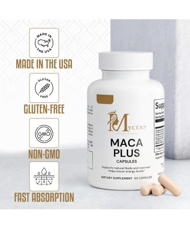 Maca Plus Capsules with Red, Black & Yellow Maca 1500mg High Potency Root Blend 60 Caps Supports Active Lifestyle Made in USA - Buy Online on GoSupps.com
