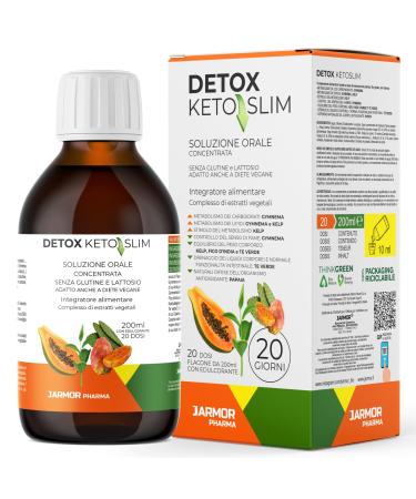 Detox Keto Diet Slim Syrup 200ml | Powerful Fat Burner | Weight Loss | Flat Stomach | Powerful Draining Water Retention | Slimming Supplements | J.Armor Pharma