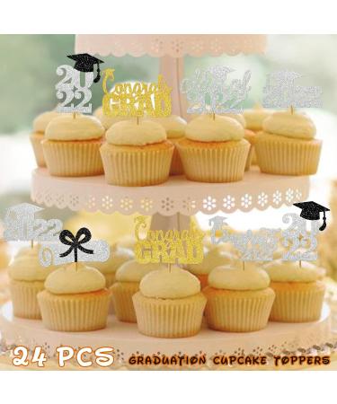 4XD-gold grad cupcake topper-silver - Buy Online on GoSupps.com