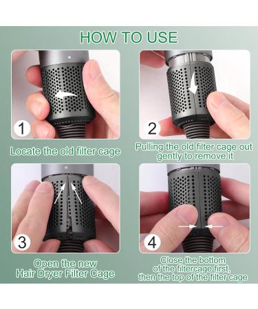 Ytchyysk Upgraded Hair Dryer Filter Cage Replacement for Dyson Supersonic - Outer Filter Repair Accessories with Cleaning Brush - Buy Online on GoSupps.com
