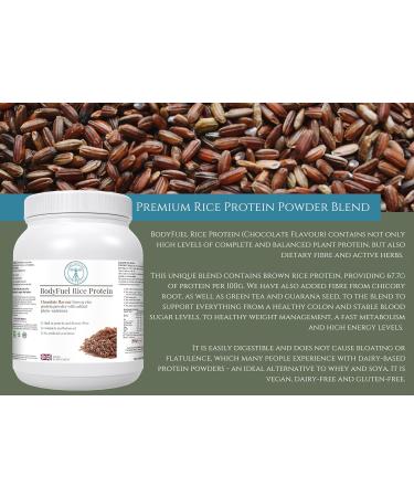 BodyFuel Brown Rice Protein Powder with Chicory, Green Tea & Guarana Extract 500g | Vegan & Hypoallergenic Complementary Supplements - Buy Online on GoSupps.com