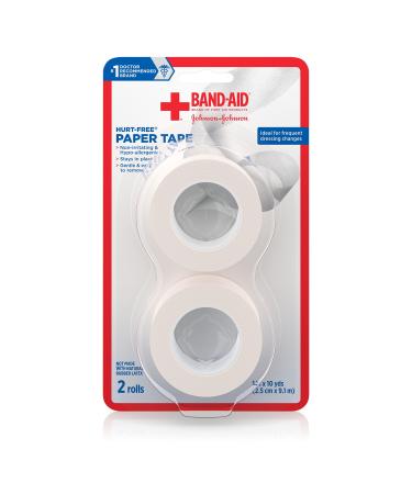 Band-Aid Brand of First Aid Products Hurt-Free Medical Adhesive Paper Tape to Secure Bandages and Wound Dressings, Non-Irritating, 1 Inch by 10 Yards, 2 ct 2 Count (Pack of 1) - Buy Online on GoSupps.com