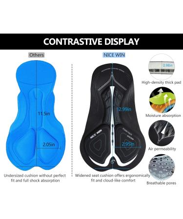 Nicewin Bike Underpants for Men - 4D Padded Bicycle Shorts Breathable & Fast-Drying Shockproof Cycling Underwear L Blue - Buy Online on GoSupps.com