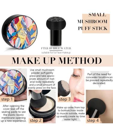 Mushroom Head Air Cushion Bb Cream Concealer Lasting Nude Makeup Moisturizing Brightening Pigment Liquid Foundation Base Primer (Ivory) - Buy Online on GoSupps.com