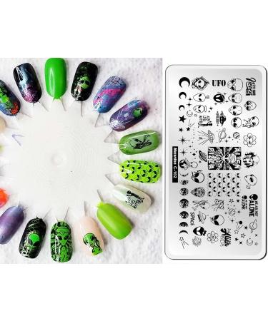 Cute Animal Print Nail Stamping Plates Set - Cat Unicorn Mermaid Dinosaur Dogs Rabbit Design - 7pcs Manicure Kit - Buy Online on GoSupps.com