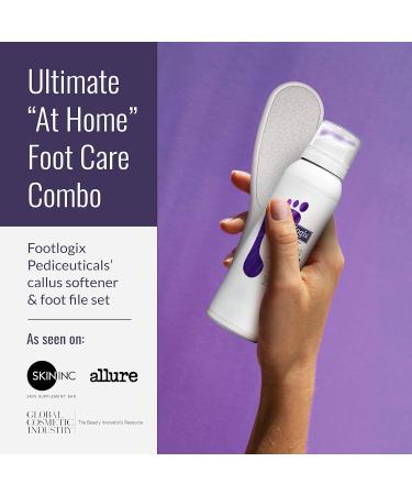 Foot Care Callus Softener Combo Footlogix Spray & Double Sided File for Soft Smooth Heels | Best DIY Pedicure Exfoliator - Buy Online on GoSupps.com