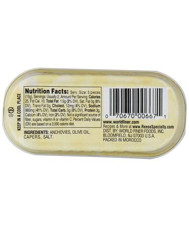 Reese Rolled Anchovies - 2oz Tins (Pack of 10) | Premium Seafood - Buy Online on GoSupps.com